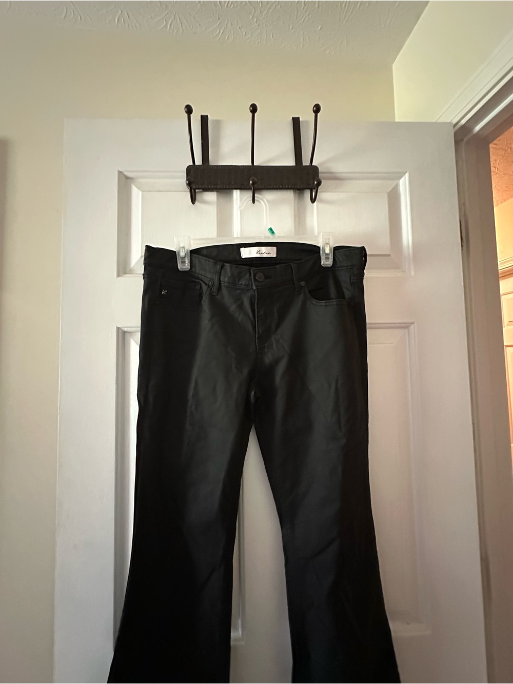 KanCan Black Faux Leather Flared Pants